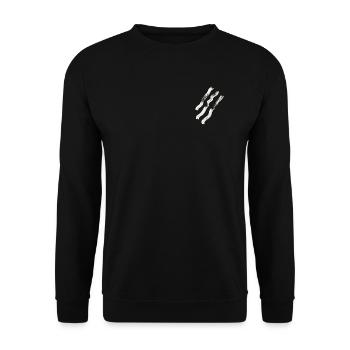 Streifen abstrakt - Unisex Pullover - Schwarz - Vorne - Alina (178cm) & Michal (187cm)