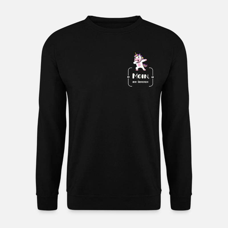EINHORN Moin ihr Spacken dubbing unicorn - Unisex Pullover - Schwarz