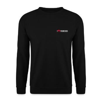 I love Frenchies - Unisex Pullover - Schwarz - Vorne - Alina (178cm) & Michal (187cm)