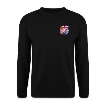 Lion à l’aquarelle - Sweat-shirt Unisexe - noir - Devant - Alina (178cm) & Michal (187cm)