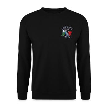 Gemeinsam gewinnen wir - Unisex Pullover - Schwarz - Vorne - Alina (178cm) & Michal (187cm)