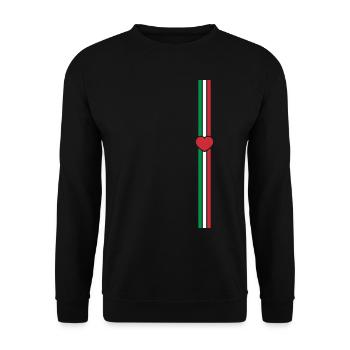 Italien Flagge Linie Vertikal - Unisex Pullover - Schwarz - Vorne - Alina (178cm) & Michal (187cm)