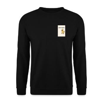 What the Duck – Verspielte Ente - Unisex Pullover - Schwarz - Vorne - Alina (178cm) & Michal (187cm)