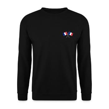 France drapeaux croisés français drapeaux - Sweat-shirt Unisexe - noir - Devant - Alina (178cm) & Michal (187cm)