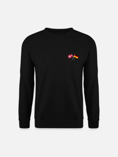Dänemark Deutschland gekreuzte Fahne Flagge - Unisex Pullover - Schwarz
