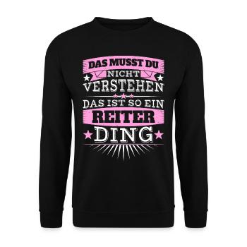 Das ist ein Reiter-Ding - Unisex Pullover - Schwarz - Vorne - Alina (178cm) & Michal (187cm)