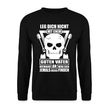 Vater - lustiger Spruch - Unisex Pullover - Schwarz - Vorne - Alina (178cm) & Michal (187cm)