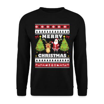 Joyeux Noël Joyeux Noël - Sweat-shirt Unisexe - noir - Devant - Alina (178cm) & Michal (187cm)