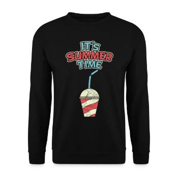 Milkshake Summer Ice Cream Soft Ice Lemonade Gift - Unisex Sweatshirt - black - Front - Alina (178cm) & Michal (187cm)