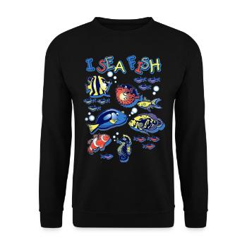 I Sea Fish - Unisex Sweatshirt - black - Front - Alina (178cm) & Michal (187cm)