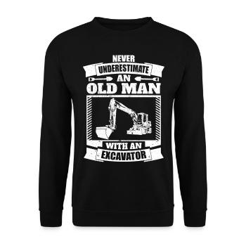 Cadeau de conducteur de pelle excavatrice - Sweat-shirt Unisexe - noir - Devant - Alina (178cm) & Michal (187cm)