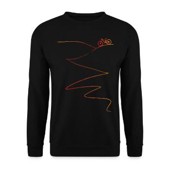 Mountain Bike MTB Mountainbiker Bicycle - Unisex Sweatshirt - black - Front - Alina (178cm) & Michal (187cm)