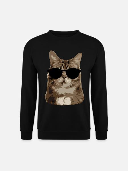 Cat sunglasses "OM" - Unisex Sweatshirt - black
