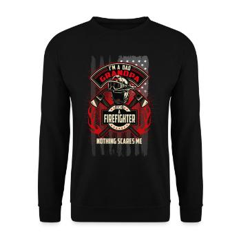 ima papa papy et un pompier - Sweat-shirt Unisexe - noir - Devant - Alina (178cm) & Michal (187cm)