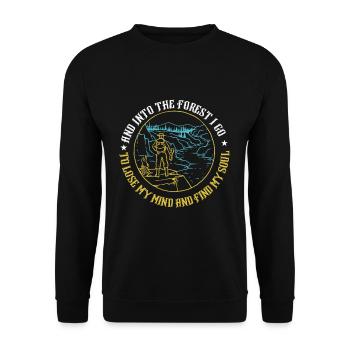 et dans la forêt je vais perdre mon esprit et trouver - Sweat-shirt Unisexe - noir - Devant - Alina (178cm) & Michal (187cm)