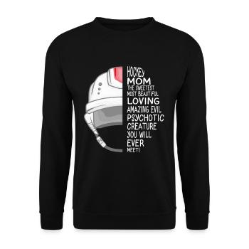 hockey mom - Unisex Sweatshirt - black - Front - Alina (178cm) & Michal (187cm)