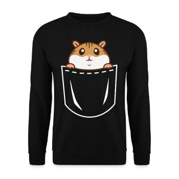 Hamster Bauch - Unisex Pullover - Schwarz - Vorne - Alina (178cm) & Michal (187cm)