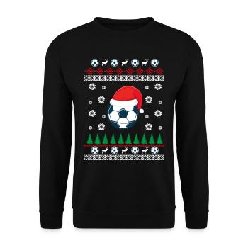Fußball Weihnachten - Unisex Pullover - Schwarz - Vorne - Alina (178cm) & Michal (187cm)