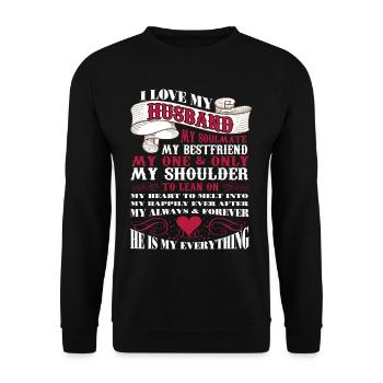 J’aime mon mari - Sweat-shirt Unisexe - noir - Devant - Alina (178cm) & Michal (187cm)