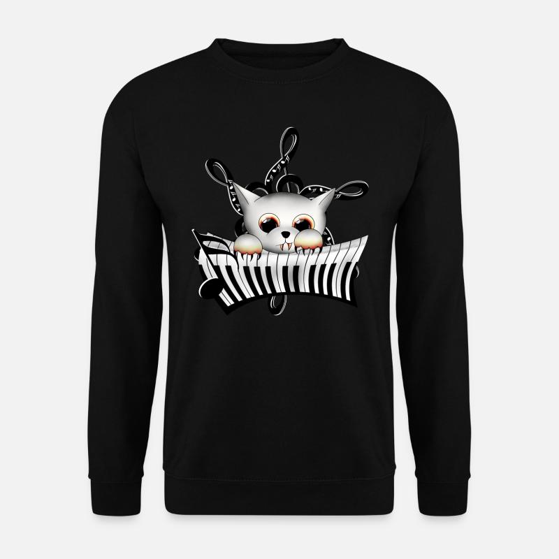 Katze Musik - Unisex Pullover - Schwarz