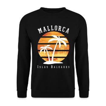 Mallorca Summer Sun Beach Sea Palms Party - Unisex Sweatshirt - black - Front - Alina (178cm) & Michal (187cm)