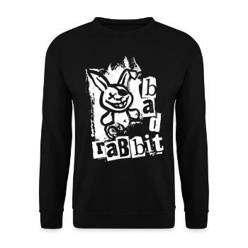 Bad Rabbit - Freches Häschen Kaninchen Hase - Unisex Pullover - Schwarz - Vorne - Alina (178cm) & Michal (187cm)