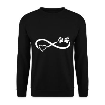 Chien Amour Chien Patte Coeur Chien Infini Amour - Sweat-shirt Unisexe - noir - Devant - Alina (178cm) & Michal (187cm)