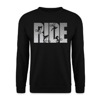 BMX Rider Ride Bicycle Retro Urban - Unisex Sweatshirt - black - Front - Alina (178cm) & Michal (187cm)