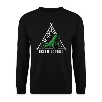 Green Iguana Reptile Keeper Lizard - Unisex Sweatshirt - black - Front - Alina (178cm) & Michal (187cm)