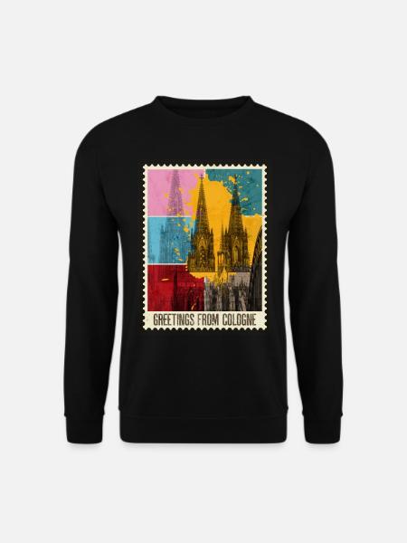 Kölnerdomen Tyskland City Skyline Frimerke - Genser unisex - svart