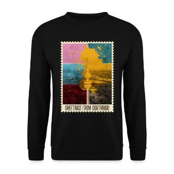 Dortmund Allemagne Timbre d’horizon de la ville - Sweat-shirt Unisexe - noir - Devant - Alina (178cm) & Michal (187cm)
