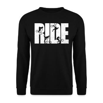 BMX Rider Ride Bicycle Retro Urban - Unisex Sweatshirt - black - Front - Alina (178cm) & Michal (187cm)