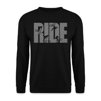 BMX Rider Ride Bicycle Retro Urban - Unisex Sweatshirt - black - Front - Alina (178cm) & Michal (187cm)