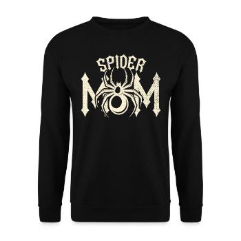 Retro Spider Mom Haustier Spinne Besitzer - Unisex Pullover - Schwarz - Vorne - Alina (178cm) & Michal (187cm)