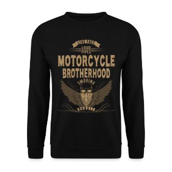 MOTORCYCLE BROTHERHOOD - Unisex Pullover - Schwarz - Vorne - Alina (178cm) & Michal (187cm)
