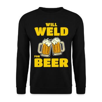 Welding Welder Metal Construction Ironworker Beer - Unisex Sweatshirt - black - Front - Alina (178cm) & Michal (187cm)