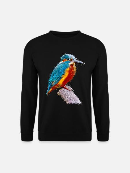 Colibri Oiseau Animal Art Aquarelle Dessin Animé Coloré - Sweat-shirt Unisexe - noir