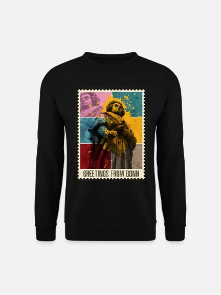 Bonn Deutschland Stadt Skyline Briefmarke Bunt - Unisex Pullover - Schwarz
