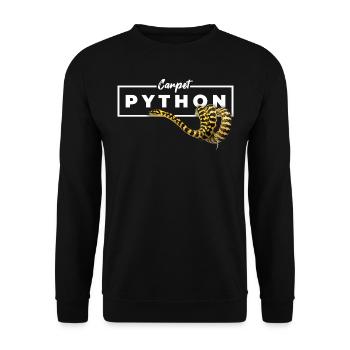 Teppichpython Geometrische Reptilienbesitzerin - Unisex Pullover - Schwarz - Vorne - Alina (178cm) & Michal (187cm)