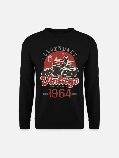 1964 Jubiläum Vintage Motorrad Biker Jahre - Unisex Pullover - Schwarz