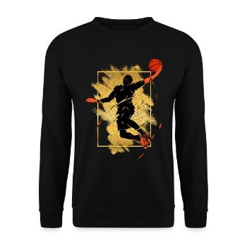 Basketball Basketball Player Dunking Gold Splash - Unisex Sweatshirt - black - Front - Alina (178cm) & Michal (187cm)