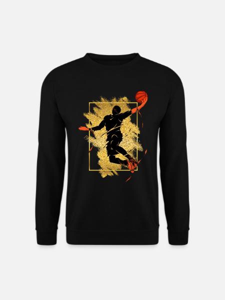 Basketball Basketballspieler Dunking Gold Splash - Unisex Pullover - Schwarz