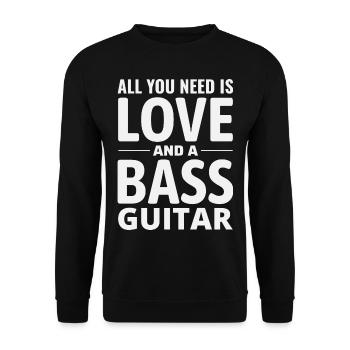 Bass Gitarrist Musik Musiker Bassist Funny - Unisex Pullover - Schwarz - Vorne - Alina (178cm) & Michal (187cm)