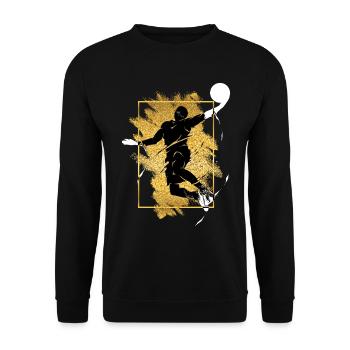 Basketball Basketball Player Dunking Gold Splash - Unisex Sweatshirt - black - Front - Alina (178cm) & Michal (187cm)