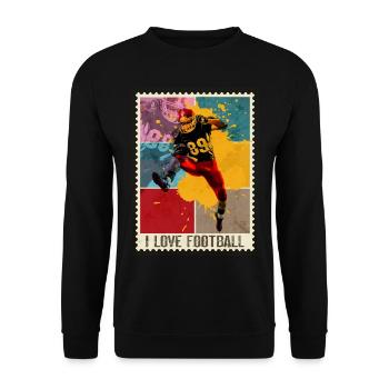 Joueur de football américain Vintage Retro Stamp - Sweat-shirt Unisexe - noir - Devant - Alina (178cm) & Michal (187cm)