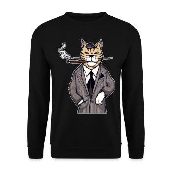Katzen Katze Katzenshirt Katze Geschenkidee kitten - Unisex Pullover - Schwarz - Vorne - Alina (178cm) & Michal (187cm)