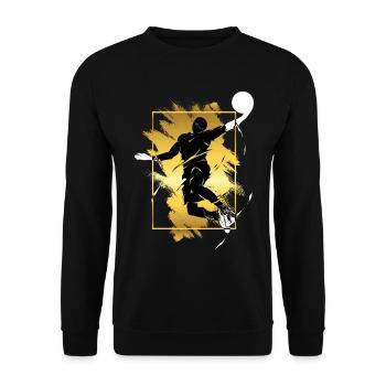 Basketball Basketball Player Dunking Gold Splash - Unisex Sweatshirt - black - Front - Alina (178cm) & Michal (187cm)
