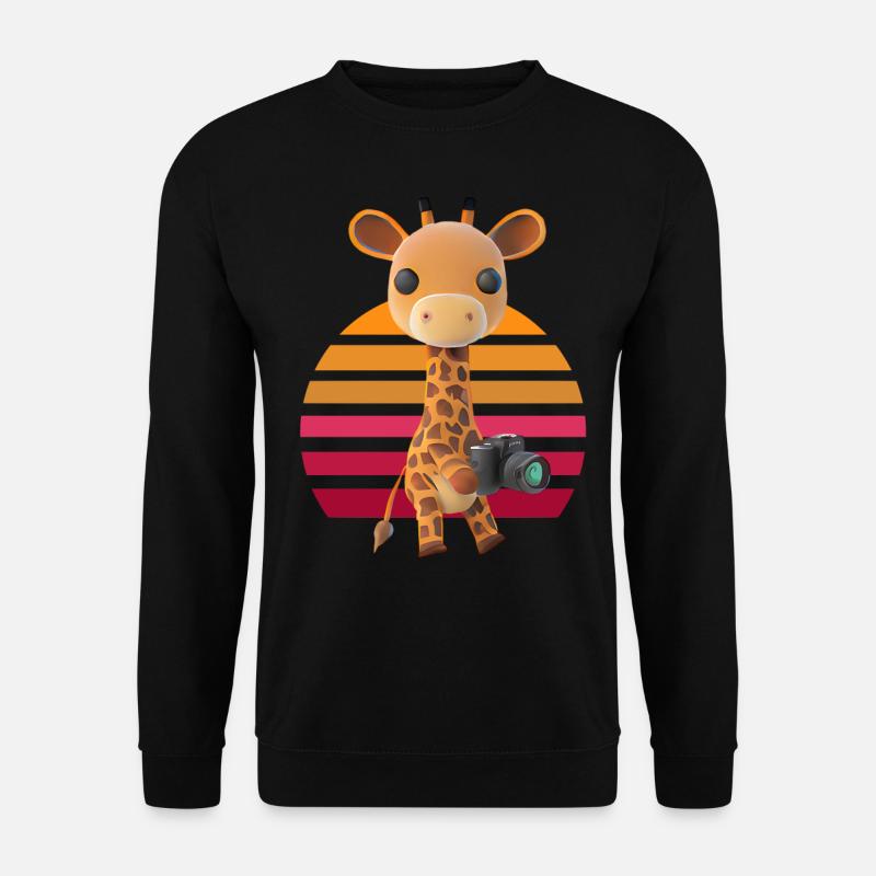 Fotografierende Safari Giraffe - Unisex Pullover - Schwarz