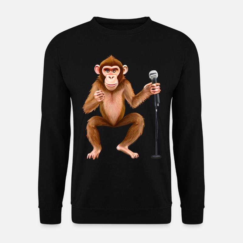 Singender Affe - Unisex Pullover - Schwarz