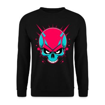 Crâne coloré sans mâchoire inférieure - Sweat-shirt Unisexe - noir - Devant - Alina (178cm) & Michal (187cm)